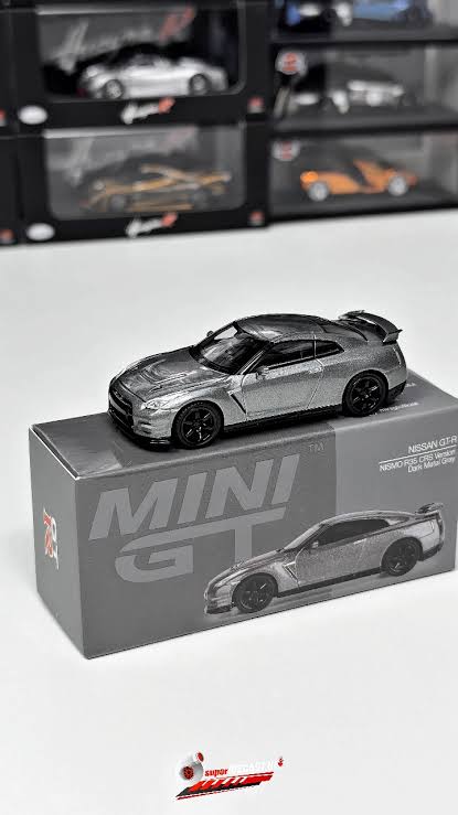 MINI GT #1089 Nissan GT-R (R35) 2013 NISMO CRS Version — Dark Metal Gray