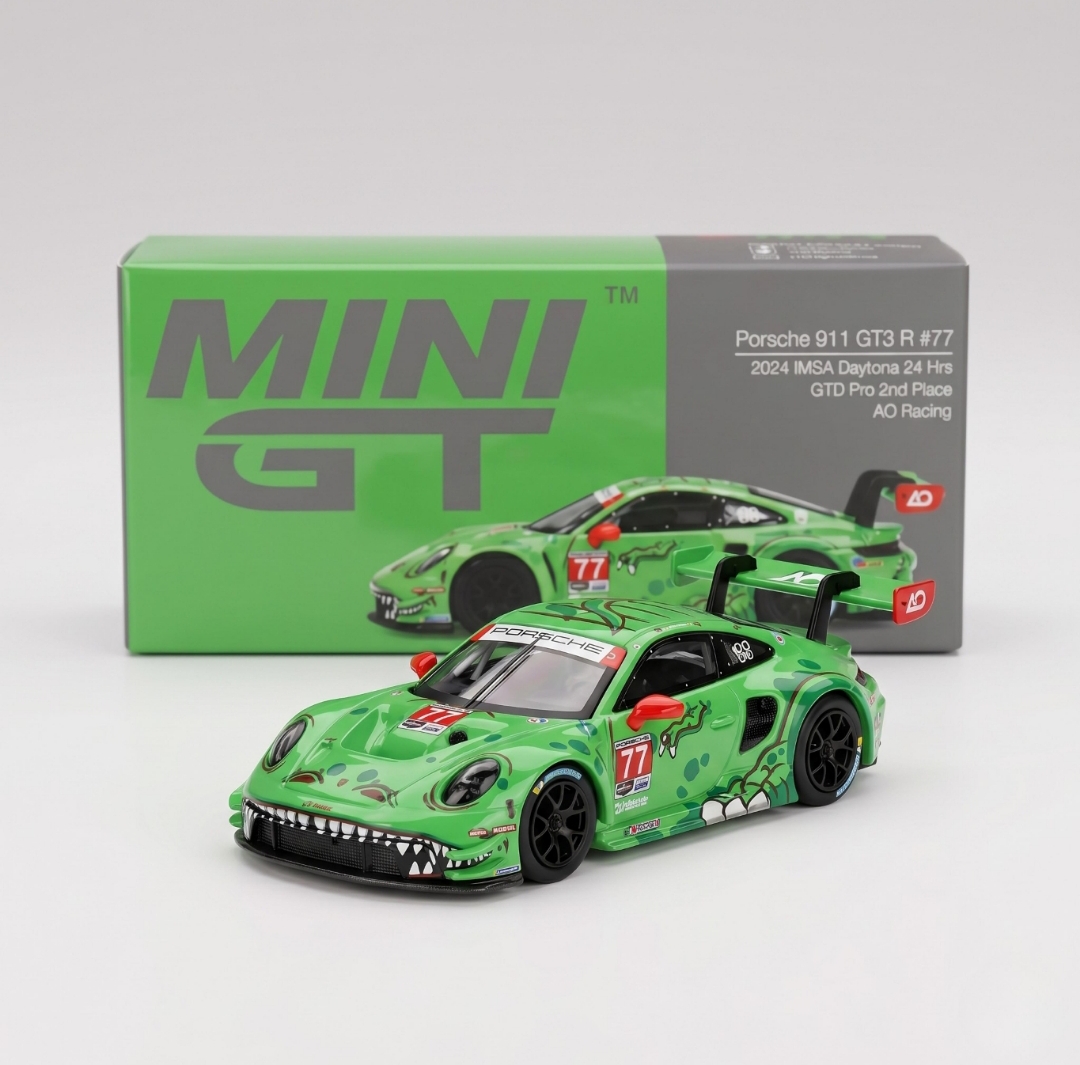 MINI GT #889 Porsche 911 GT3 R #77 REXY — AO Racing